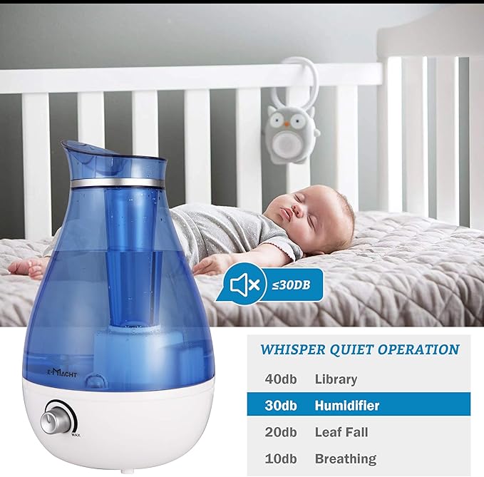TRY & DO Plant Humidifier Indoor 2.5L Cool Moisture Humidifiers for Bedroom Air Humidifier with Night Light Up to 12 Hours Auto Shut Off (2.5L, Blue) - Image 6