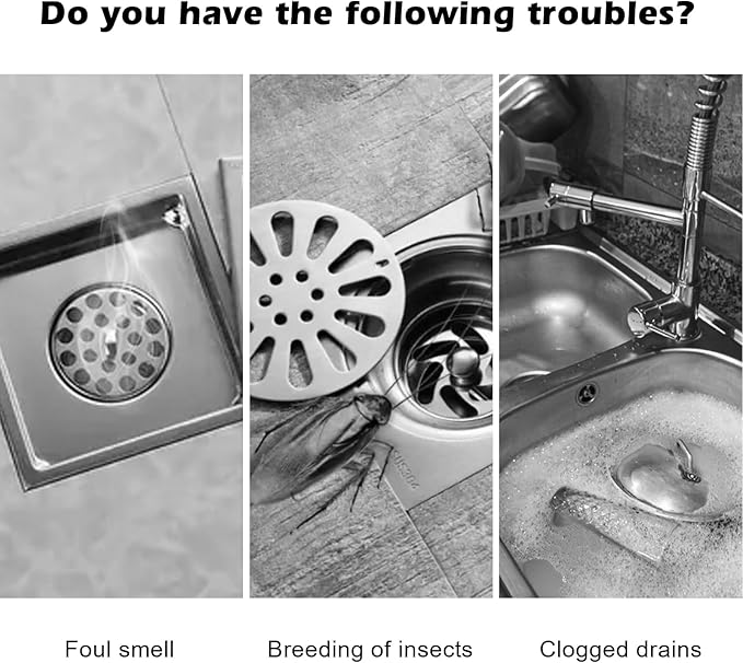 2 Pieces Floor Drain Cover Silicone Tub Stopper, 6x6 Inch Anti-Odor Deodorizing Mat Shower Drain Covers for Kitchen Bathroom Laundry, Sewer Plugs with Silica Gel Seal - Image 5