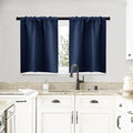 NICETOWN RV Blackout Curtains for Camper Windows, Kitchen Curtains, Short Blackout Curtains & Drapes, Thermal Insulated Rod Pocket Window Treatment Draperies for Nursery (Navy, 29" x 20", Set of 2) by NICETOWN