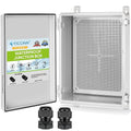 TICONN Outdoor Electrical Box Waterproof, Junction Box IP67 ABS Plastic Enclosure with Hinged Cover with Mounting Plate, Wall Brackets, Cable Glands (Off-White, 15.7"x11.8"x7.1") by TICONN
