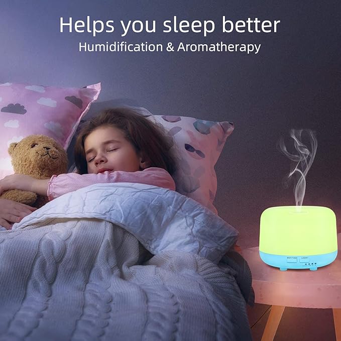 300ML Essential Oil Diffuser with Remote Control, 7 LED Color Changing Light, 8 Hour Cool Mist Fragrance Air Humidifier - Image 4