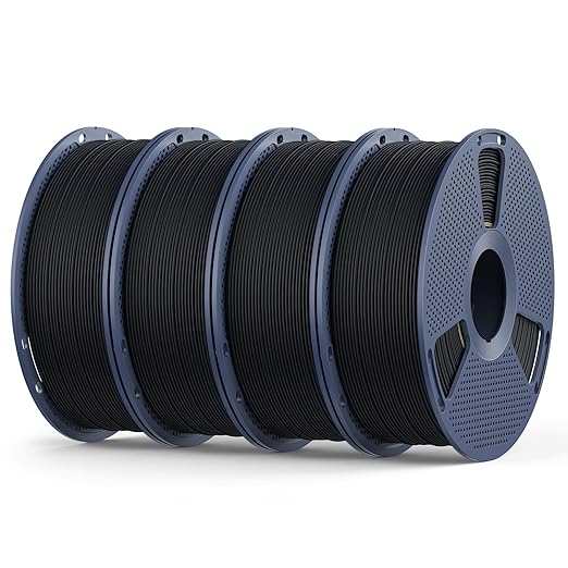Matte PLA Filament 1.75mm, 4kg(8.8lbs) SUNLU 3D Printer Filament, Matte Surface Texture, No Clogging, Less Brittle, Black 4 Pack by YOOPAI