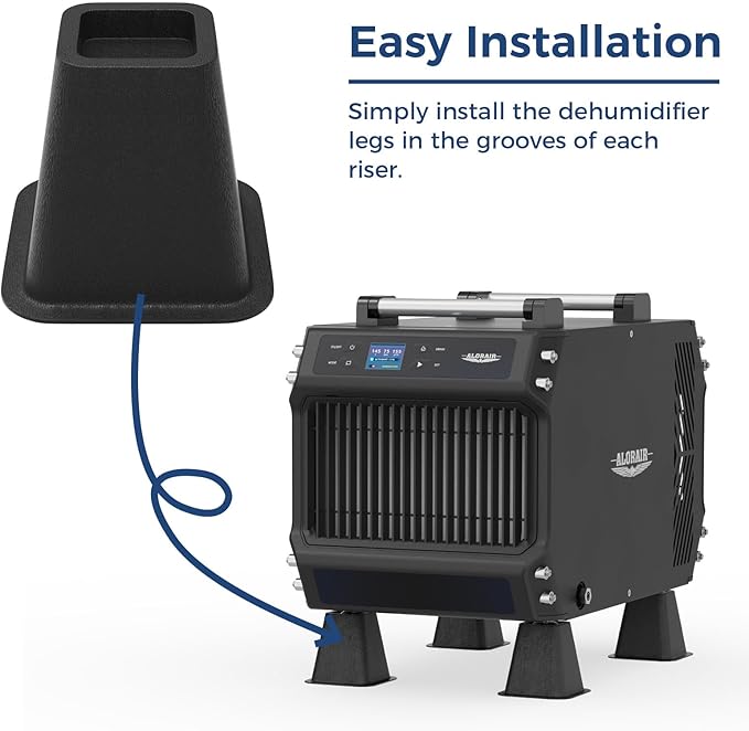 ALORAIR Dehumidifier Riser Kit 4-Pack, 6 Inch Heavy-Duty Universal Crawl Space Support for Optimal Drainage, Vibration & Noise Reduction, Fits All Crawlspace Dehumidifiers - Image 2
