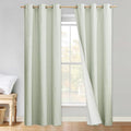 NICETOWN Sage Green 100% Blackout Linen Texture Curtains 90 inches Long 2 Panels for Boy's Room, Thermal Insulated Full Blackout 2-Layer Lined Drapes, Energy Efficiency Window Draperies by NICETOWN