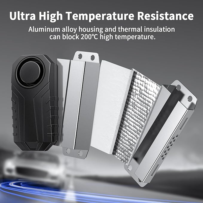 WSDCAM Catalytic Converter Alarm 113dB Loud Wireless Catalytic Converter Anti Theft Vibration Vehicle Security Alarm System Motorcycle Car Alarm with Remote Aluminum Alloy and Heat Insulated Pad - Image 3