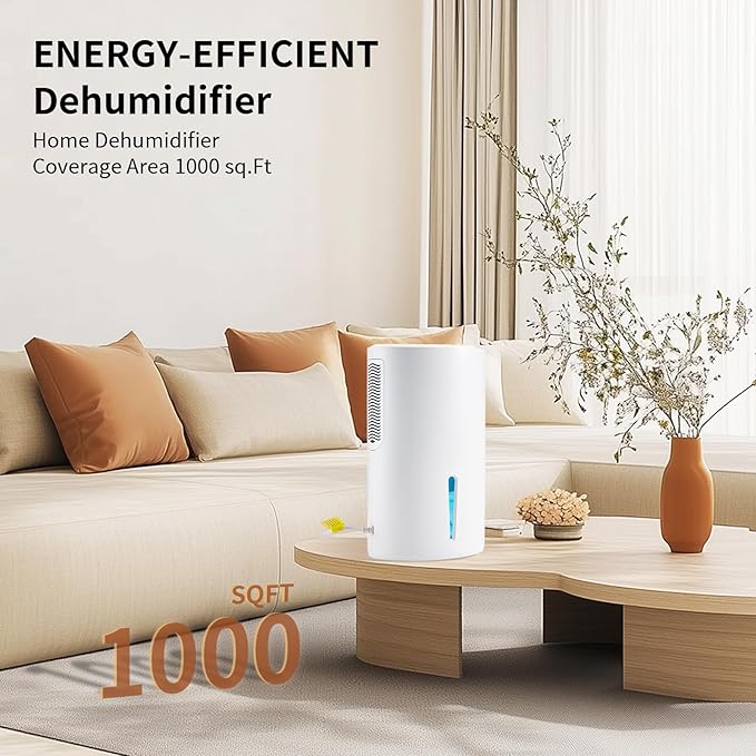 Dehumidifier for Home with Colorful Light Auto Shut Off Protection Ideal for Bedroom and Basement 2 Working Modes Daytime and Nighttime Efficient Moisture Removal System - Image 2