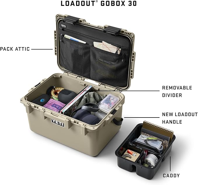 YETI LoadOut GoBox Collection, Divided Waterproof Cargo Cases, Gobox 30 - White, Gobox 30, Durable and Versatile Cargo Case - Image 2