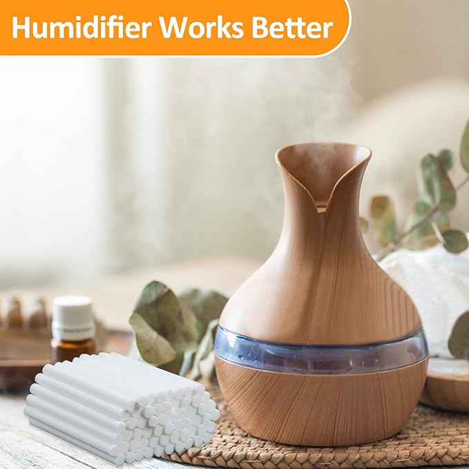 60PCS Humidifier Stick Filter Refill - Mini Air Diffuser Pure Wicks Refill Cotton Filter Sticks Replacement Wicks for Small Portable Humidifier Diffuser in Office Bedroom Home - Image 4