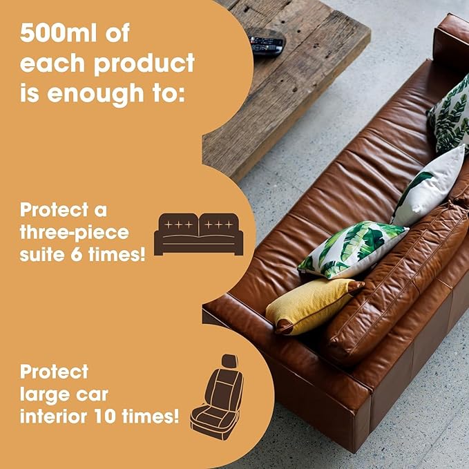 Furniture Clinic Leather Protection Cream | 2-in-1 Leather Conditioner & Waterproofing Protector for Furniture, Shoes, Car Seats & More | Prevent Stains While Nourishing | 8.5oz/ 250ml - Image 7