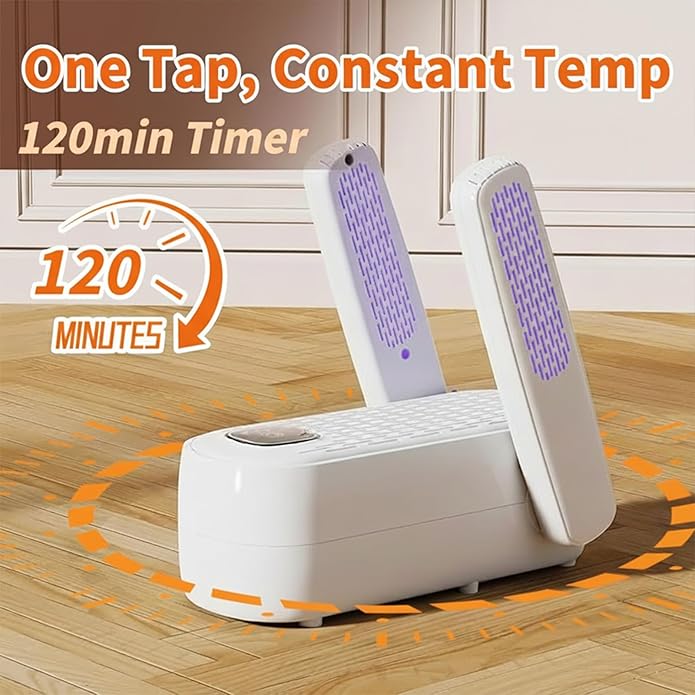 Boot Shoe Dryer - 3-4 Heat Settings, 360° Rapid Drying, Auto Shut-Off & Timer for Sneakers, Work Boots, Gloves - Image 3