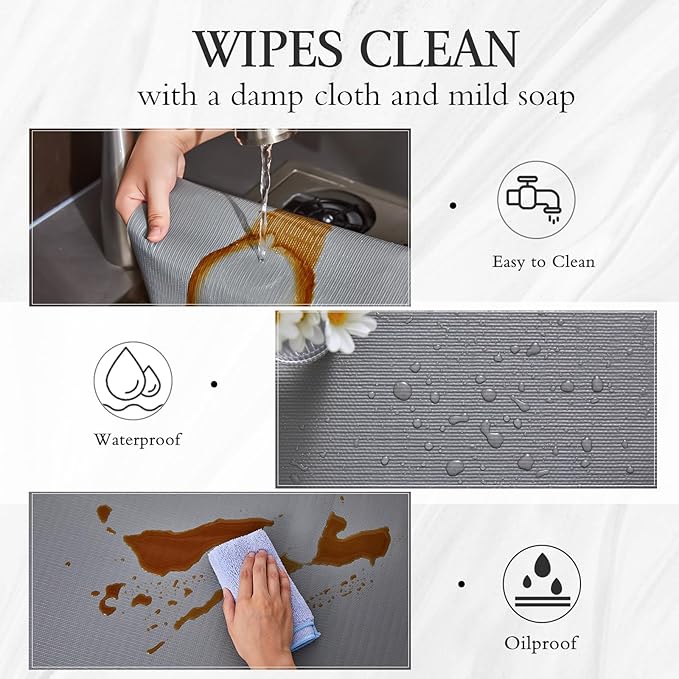 Beautysaid Shelf and Drawer Liner for Kitchen Cabinet, Non Adhesive Non Slip Shelf Paper Waterproof Washable Thickened for Dresser Pantry Shelve Bathroom Protector Liner(Gray,12 in x 20FT) - Image 9
