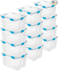 Sterilite 12-Pack Gasket Box, Weather-Resistant Storage Bins with Latching Lids, 80 Quart - Heavy-Duty Organizing Containers for Closet, Bathroom, and Office by Sterilite