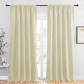 NICETOWN Room Darkening Curtains for Bedroom - Home Decoration Privacy Protection Thermal Insulated Solid Drapes/Draperies for Sliding Glass Door (Beige, Set of 2, 52 x 95 inches) by NICETOWN