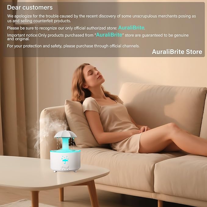 Aesthetic 2-in-1 Humidifier Oil Diffuser with 360° Rotating Raindrop & 7 LED Mood Lights,Ultrasonic Quiet Cool Mist Humidifier for up to 24 Hrs,Ideal Holiday Gifts for Home - Image 9