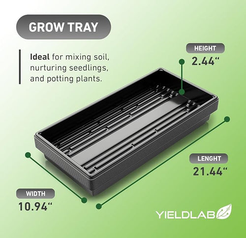 10x20 Inch Black Plastic 5 Pack Plant Propagation Tray – Growing Trays for Garden, Planting, Seedling, Soil & Hydroponic Horticulture - Microgreen Trays Grow Plants - No Drain Holes - Image 2