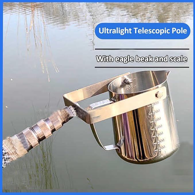 Water Sampling Pole,Telescopic Water Sampler,Pendulum Beaker Sampler with Swivel & Fixed!for Environmental Monitoring,Water Quality Sample Collection(Size:1000ml,3m(9.8ft),Color:Plastic) - Image 7