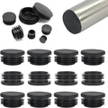 1-1/2" (38mm) Plastic Hole Plugs Black -Round Chair Leg Caps, Flush Mount Pipe Plugs, Tubing End Caps for Metal&Wood Legs Tube, Outdoor Furniture Feet caps & Table Plastic Plugs, 12 PCS by EASYEAH