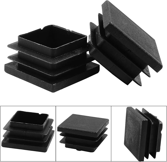 8 Pack 1-1/4" Square Plastic Plugs, Black Tubing End Caps Plugs Insert for Square Tube and Furniture Legs - Image 4