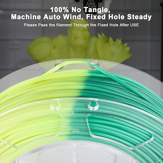 AMOLEN 3D Printer Filament Bundle, Temp Change PLA Filament 1.75mm Bundle,Color Change with Temperature Filament Sets, 3D Printing Filament +/- 0.02mm, Green/Blue/Red/Orange, 200g X 4 - Image 4