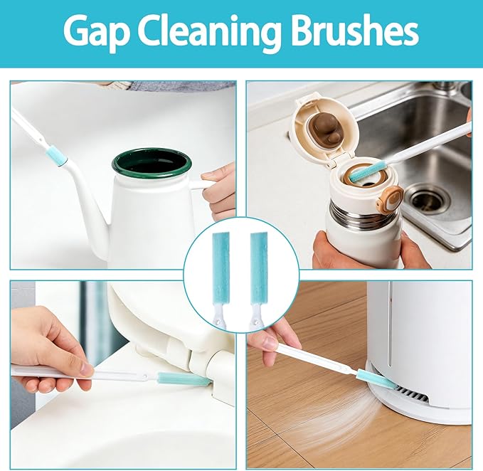 8Pcs Small Cleaning Brush for Household Use, Bottle Brush Cleaner, Scrub Brushes for Cleaning, Crevice Cleaning Tool For Gaps Corner Water Bottles Small Spaces Keyboard, Window Door Track - Image 5