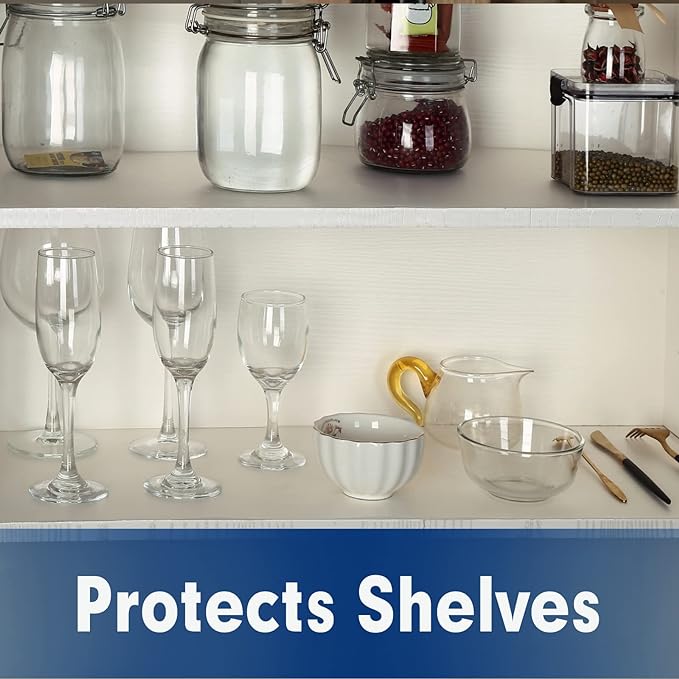 Shelf Liner, Drawer Liner, 12 Inches x 20 FT Cabinet Liner for Kitchen Cabinets Non-Adhesive Shelf Liners, Waterproof Shelf Paper with Non-Slip, Durable Liners, Clear - Image 3