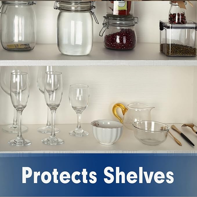Shelf Liner, Drawer Liner, 2 Rolls x 12 Inches x 20 FT Cabinet Liner for Kitchen Cabinets Non-Adhesive Shelf Liners, Waterproof Shelf Paper with Non-Slip, Durable Liners, Clear - Image 4