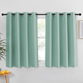 NICETOWN Kitchen Short Blackout Curtain and Drape - Thermal Insulated Solid Grommet Blackout Panel for Patio Bedroom Living Room (Single Panel, 52 inches by 45 inches, Aqua Blue) by NICETOWN