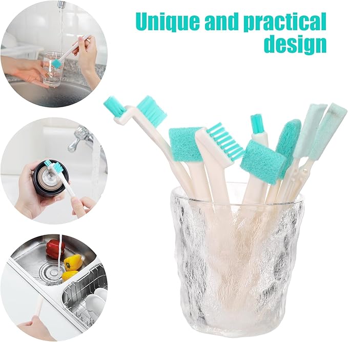 8pcs Humidifier Cleaning Brushes Tools, Crevice Tiny Brush for Household Detail Scrub Cleaner Brush Small Bottle Straw Spout Mini Cleaning Brushes for Tight Spaces Keyboard Window Track Kitchen Corner - Image 4
