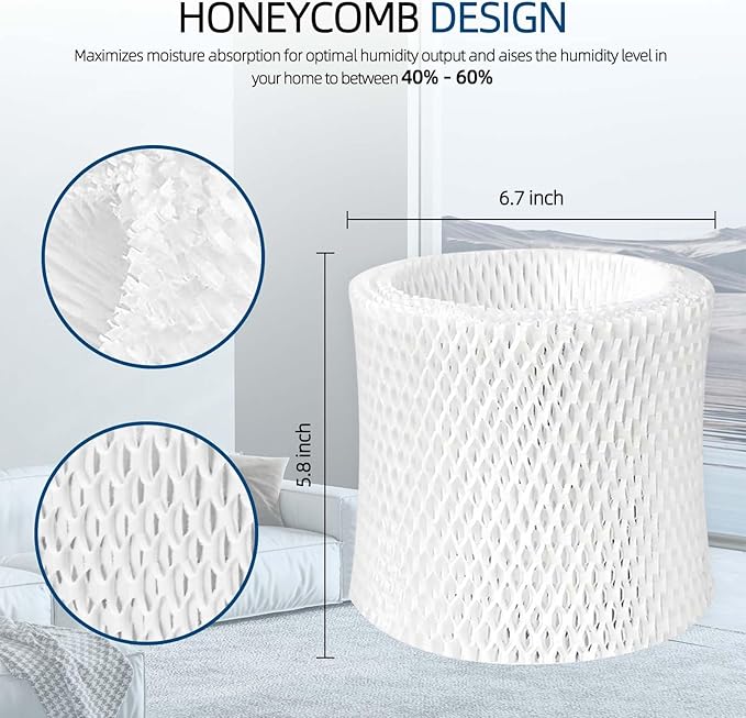 HC-888 Humidifier Replacement Wicks Filters: for Honeywell HC-888 Fits HCM890 HCM890C HCM890-20 HCM-890 HCM-890-C HCM-890-20 Duracraft DCM200 DH890C HCM890 DH888 DH890 Series 157855 D88-ID, 2-Pack - Image 2
