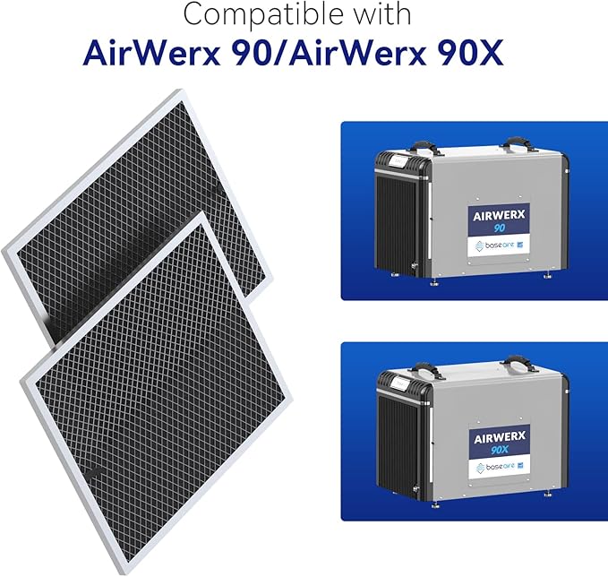 BASEAIRE MERV-1 Filter Replacement Set for AirWerx 90-new AirWerx 90X Series Filters 3 Pack - Image 2