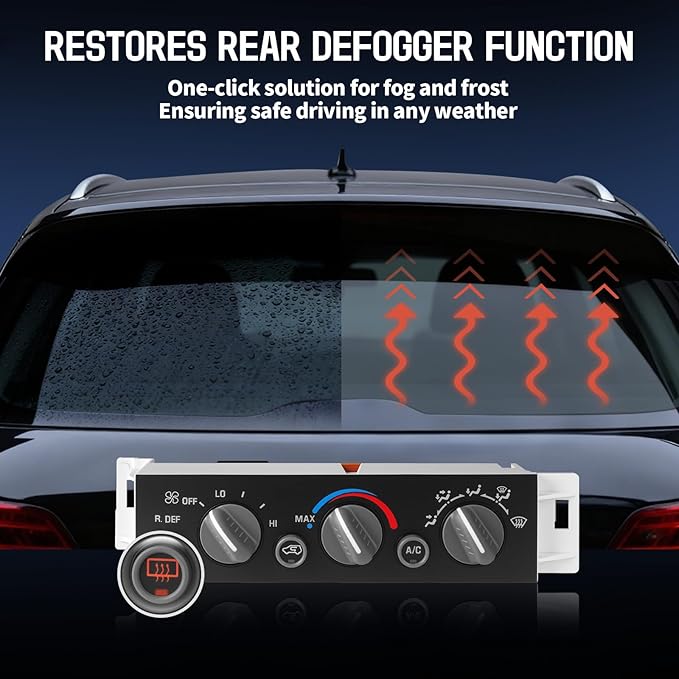 A/C Heater Control Panel with Rear Window Defogger for 1996-2000 Chevy GMC C1500 C2500 C3500 K1500 K2500 K3500 Tahoe Yukon, Cadillac Escalade, Climate Control Module Replace 599-006 - Image 6
