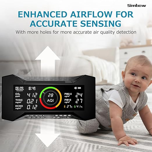 8-in-1 Air Quality Monitor Indoor, CF-20 Portable Air Quality Tester CO2 Monitor (PM2.5, PM10, CO2, VOC, Formaldehyde, Humidity, Temp) Wildfire Protection Long Battery Life & Real-Time Data - Image 6