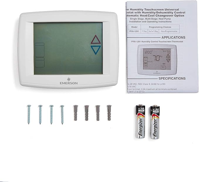 White-Rodgers 1F95-1291 7-Day Touchscreen Thermostat with Humidity Control - Image 5