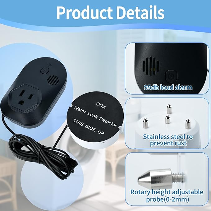 Water Alarm Leak Detector, Ortis Leak Detector Alarm, 95 DB, Prevent Serious Floods and Water Damage - Image 4