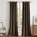 BULBUL Brown Velvet Curtains 96 inches: Luxury Elegant Living Room Curtain - Blackout Modern Thermal Insulated Soundproof Privacy Room Darkening Floor to Ceiling Soft Drapes for Bedroom Set of 2 by ModernShinyVelvetCurtains