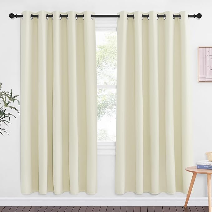 NICETOWN Beige Blackout Curtains for Bedroom 72 Inches Long, Thermal Insulated Room Darkening Grommet Window Curtains for Living Room Nursery, 66 inch x 72 inche, 1 Panel by NICETOWN