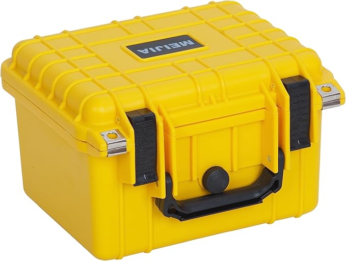 MEIJIA Portable All Weather IP67 Waterproof Camera Case,hard case with Customizable Fit Foam,Fit Use of Drones,Camera,Equipments,10.62 x9.68x6.87inches (Yellow) by MEIJIA