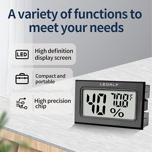 Humidity Meter Hygrometer Room Thermometer Indoor Digital Temperature and Humidity Monitor Mini Hygrometer Thermometer for House Office Home Garden and Cellar, 6 Pack - Image 3
