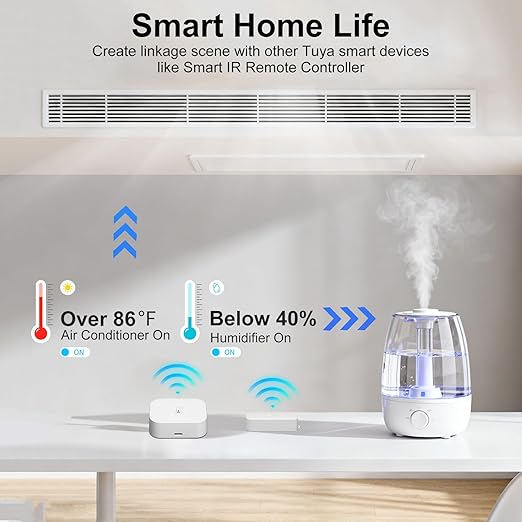 eMylo Indoor Outdoor Thermometer Hygrometer RTH11, IP65 Waterproof Temperature Humidity Sensor for Home with APP Alert, 492ft Monitoring Range, Requires Connection to WiFi Gateway(Not Included) - Image 6