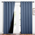 NICETOWN 100% Blackout Curtains 84 inches Long, Pair of Energy Smart & Noise Blocking Out Drapes for Baby Room Window, Thermal Insulated Guest Room Lined Window Dressing (Stone Blue, 62 inches Wide) by NICETOWN