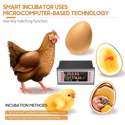 Automatic Egg Incubator 160V-220V 50Hz, Digital LED Display with Humidity Control & Auto Egg Turner for Chicken Duck Quail Eggs, Hatching Machine for Poultry Breeding - Image 2