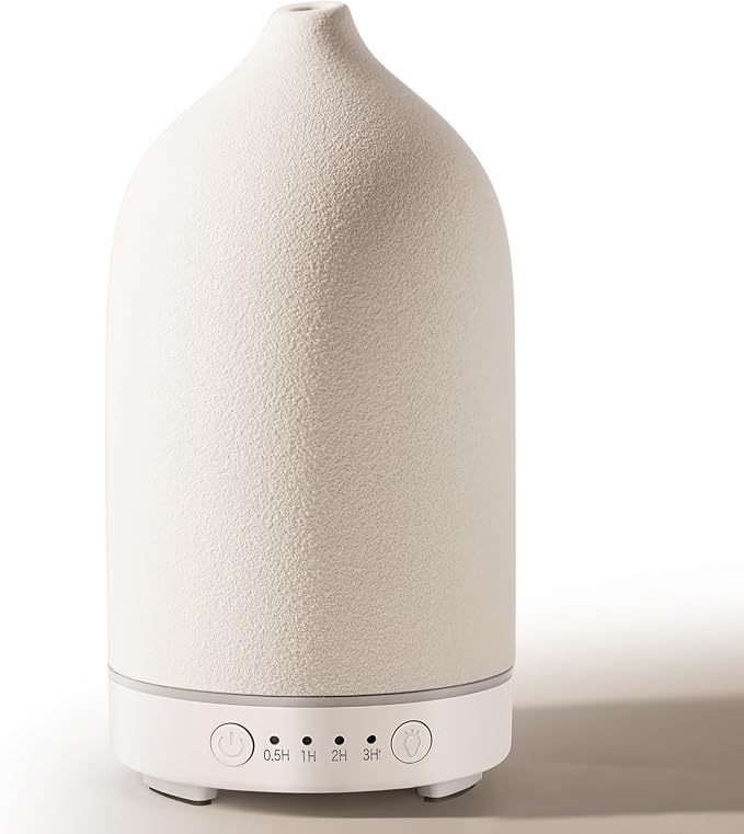 Diffuserlove Ceramic Essential Oil Diffuser 160ML Aromatherapy Diffuser for Home Bedroom Room Cool Mist Humidifier Stone Air Diffusers (Size:6.8" H x 3.6" W) by Diffuserlove