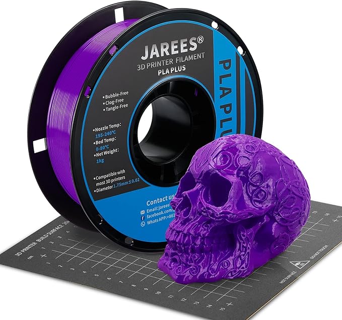 PLA Filament 1.75mm Purple 1KG, 3D Printer Filament Dimensional Accuracy +/- 0.02mm, High Speed1kg Spool(2.2lbs) Fit Most FDM 3D Printers by JAREES