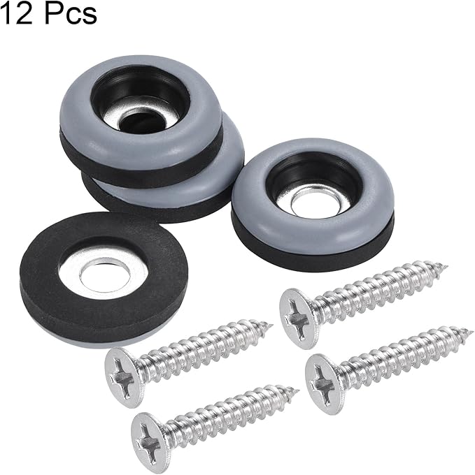 uxcell 19mm Furniture Feet Slider Glides Screw-in Chair Leg Protector Pads PTFE 12pcs - Image 3