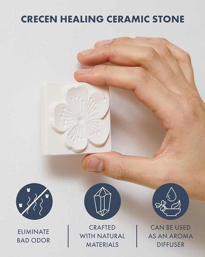 Air Purifying Healing Ceramic-Korean flower Series - Odor Eliminator, Air Purifying, Humidity Control, Aromatherapy Passive Stone Diffuser (Clover Shape) - Image 3