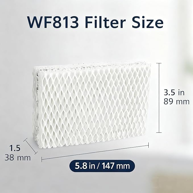 WF813 Humidifier Filter Replacement, High-Density Wick Filters Compatible with Equate EQWF813, Relion RCM832/RCM-832N, ProCare PCWF813, EQ-2119-UL, PCCM-832N Cool Mist Humidifiers (3-Pack) - Image 2