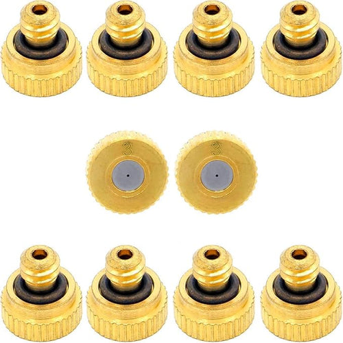 10Pcs Brass Misting Nozzle - 0.012" Orifice (0.3mm) Dia 10/24 UNC Replacement Heads for Outdoor Cooling System (0.3mm) by ZXUEZHENG