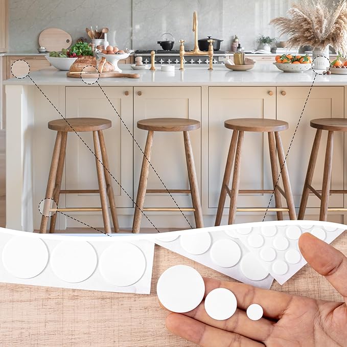 456 Pcs Small Felt Furniture Pads, Self-Adhesive EVA Foam Dot Circles, Round Felt Furniture Stickers for Desks Drawers Vases Photo Frames Cabinets Doors-White (0.39'', 0.78'', 1.18'') - Image 5
