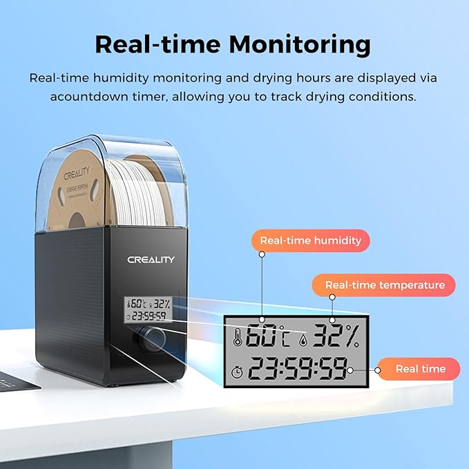 Creality Filament Dryer Box Pro, Upgrade 3D Printer Filament Dryer Box with Fan, 360° Heating Filament Dehydrator Storage Box for 1.75/2.85mm PETG PLA TPU ABS Nylon - Image 3