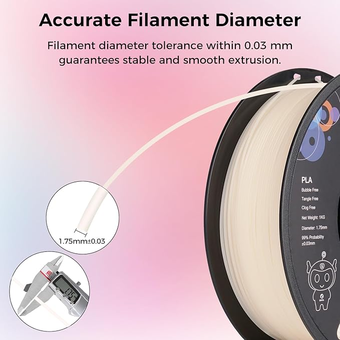 Sovol 3D Printer Photosensitive Filament Single Color Light Change PLA 1kg (2.2 lbs) Spool 3D Printing Materials, Dimensional Accuracy +/- 0.03 mm, 1.75 mm, Light Change Purple - Image 6